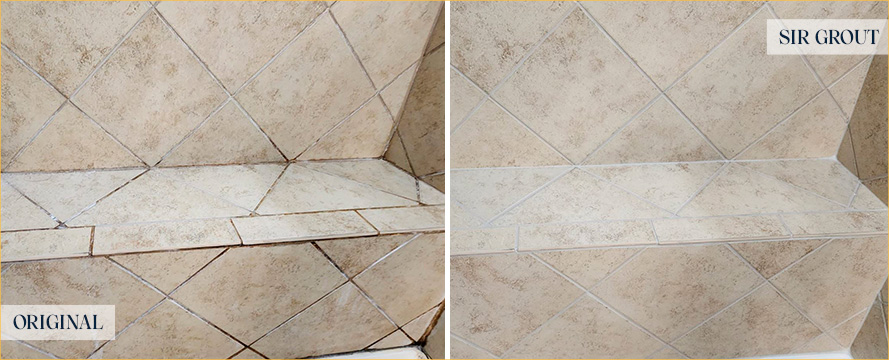 Shower Before and After Our Coral Springs Grout Cleaning Service