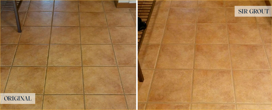 Floor Before and After Our Fort Lauderdale Grout Cleaning Service