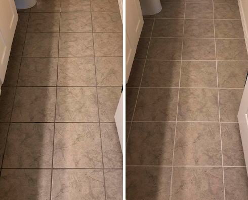 Bathroom Before and After Our West Palm Beach Grout Cleaning Service