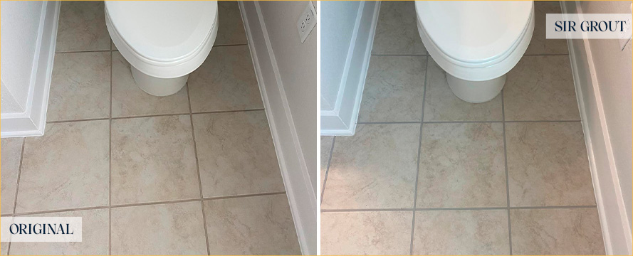 Floor Before and After Our Fort Lauderdale Grout Sealing Service