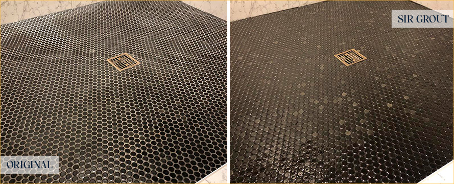 Shower Tiles Before and After Our Tile Sealing Service