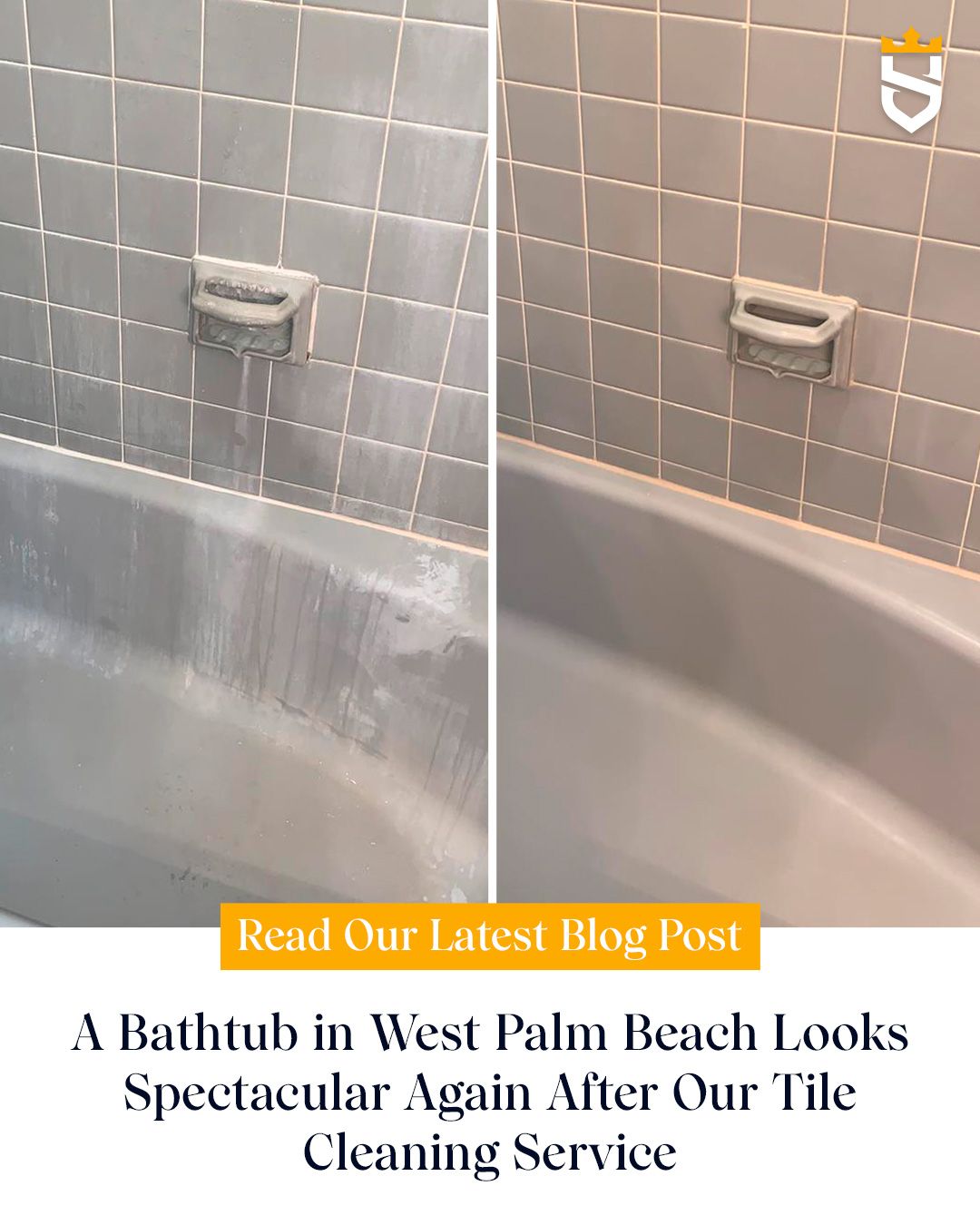 A Bathtub in West Palm Beach Looks Spectacular Again After Our Tile Cleaning Service